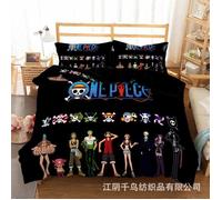 Housse de couette One Piece microfibre 140x200cm imprimé 3D anti-décoloration avec deux taies 65x65cm pour chambre adulte