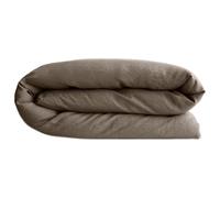 Housse de couette PALACE pur coton lavé 240x220 cm uni marron tabac