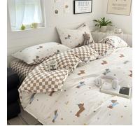 Housse de couette - Parure de lit 4 pièces - Confort été et hiver - Microfibre légère - 220x240 cm