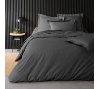 douceur d'intérieur, Housse de Couette (240 x 220 cm) Percaline Acier, Percale de Coton