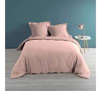 Douceur d'Intérieur Housse de couette Percaline Percale de coton 240 x 220 cm Rose