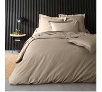 douceur d'intérieur, Housse de Couette (240 x 220 cm) Percaline Sable, 100% Percale de Coton
