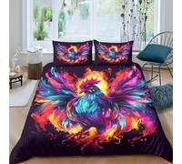 Housse de Couette Phoenix Impression 3D, Microfibre, Fermeture Éclair
