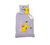 Housse De Couette Pokémon Pikachu Coton Violet 140X200 63X63
