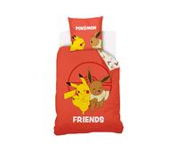 Housse De Couette Pokémon Pikachu Evoli Coton Corail 140X200 63X63