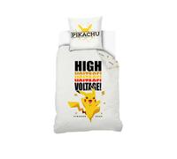 Housse De Couette Pokémon Pikachu High Voltage Coton Blanc 140X200 63X63