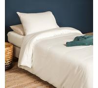 Housse De Couette Pur Coton Bio Pour Lit 1 Personne Ecru 140X150