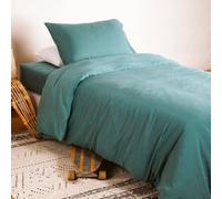 Housse De Couette Pur Coton Bio Pour Lit 1 Personne Eucalyptus 140X200