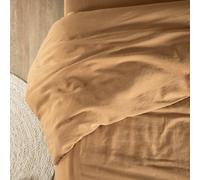 Housse De Couette Satin De Coton Bio Lavé 1 Personne Ambre 140X200