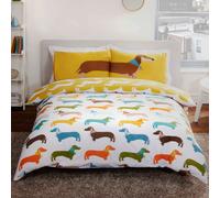Housse De Couette King Rapport Chien Teckel Multicolore 230cm x 220cm Neuf