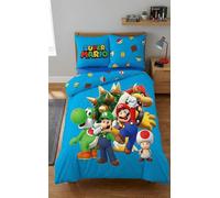 Housse de Couette Super Mario Garçon 135x200 + Taie 80x80 cm Bleu