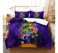 Housse De Couette Super Mario Imprim¿¿E En D Avec Taies D'oreiller, Parure De Lit Pour Adolescents Avec Fermeture ¿¿ Glissi¿¿Re, Housse De Couette En Mic