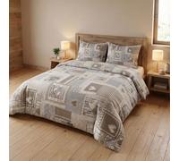 Housse de couette Tiroler Dis. Aprica beige Berg - 1 place et demi 200 x 200 cm