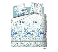 Housse de couette - UMBERTO RAVELLI - 220 x 240 cm - 100% microfibre - Bleu - Lot 2 taies 65x65