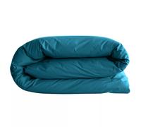 Housse de couette uni 200x200 cm percale de coton MANOIR bleu Lagon