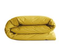 Housse de couette uni 240x220 cm percale MANOIR jaune Moutarde