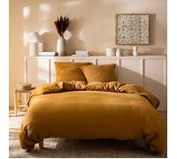 Housse de couette unie 100% Coton - MATT & ROSE - GAZE DE COTON - Coloris Caramel - 260x240 cm