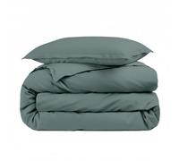Housse de Couette Unie 100% Percale de Coton 80 Fils + Taie(s) 65x65 cm - Fabriquée en Europe - Doux et Respirant - Oeko-Tex®