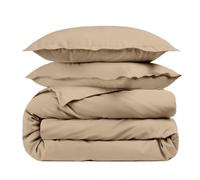 Housse de Couette Unie 100% Percale de Coton 80 Fils + Taie(s) 65x65 cm - Fabriquée en Europe - Doux et Respirant - Oeko-Tex®