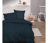 Housse De Couette Unie En Coton, Coton Lavé Bleu Nuit 200X200