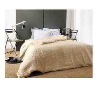 Housse de Couette Unie en Lin Ficelle 240x220 cm