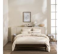 Housse de Couette Unie en Percale de Coton lavée, Delicate, 140 x 200 cm, ESSIX, Beige Moyen