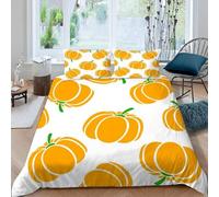 Housse De Couette X Citrouille, D Imprim¿¿E Microfibre Parure De Lit Citrouille Housse De Couettes Personne Avec X Taie D'oreiller X Cm
