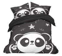 Housse De Couette X Cm Adolescent Panda Noir Parure De Lit Personne Avec Fermeture ¿¿Clair Doux Respirant Confortable Microfibre Housse De Couette Et Taie D'oreiller X Cm