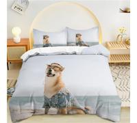 Housse De Couette X Gris, Golden Retriever Parure De Lit Personnes Microfibre Doux Respiran Housse Couette Avec Fermeture ¿¿Clair, Ensemble De Literie Avec Taie D'oreillers X Cm