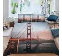 Housse De Couette X Le Pont Du Golden Gate, D Imprim¿¿E Microfibre Parure De Lit Le Pont Du Golden Gate Housse De Couettes Personne Avec X Taie D'oreiller X Cm