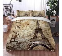 Housse De Couette X Paris, D Imprim¿¿E Microfibre Parure De Lit Paris Housse De Couettes Personne Avec X Taie D'oreiller X Cm