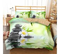 Housse De Couette X Pierre Zen Fleur De Bambou£ºhousse De Couette Pi¿¿Ces Ensemble, Literie D Avec Pillow Shams Ultra Soft Easy Care- X