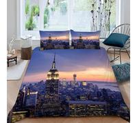 Housse De Couette X Vue De Nuit Sur La Ville, D Imprim¿¿E Microfibre Parure De Lit Vue De Nuit Sur La Ville Housse De Couettes Personne Avec X Taie D'oreiller X Cm