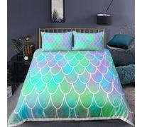 Housse De Couette Xcm Plaid Vert Violet D Imprim¿¿ Ensemble De Literie Pi¿¿Ces Ultra Douce Confortable Microfibre Hypoallergique Avec Fermeture ¿¿Clair