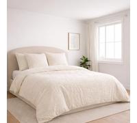 Housse de couette zippée sur les côtés en gaze de coton - house de couette 240 x220 gaze de coton - housse de couette ouverture 3 cotes - parure de lit 220x240 avec 2 taies 65 cm (Beige, 220X240 cm)