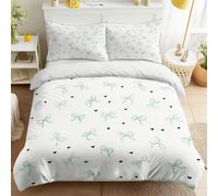 Housse de Couettes Ciel Étoilé Cartoon Parure de Lit 4 Pièces Fusée Astronaute, Microfibre Modèle de Ensemble de Bleu Gris Literie avec 2 Taies d'oreillers et 1 Drap Housse de lit 240 x 220 cm