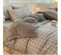 Housse de Couettes Parure de Lit 4 Pièces, 200x 230cm Ensemble de Literie avec 2 Taies d'oreillers et 1 Drap de lit,J