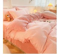 Housse de Couettes Parure de Lit 4 Pièces, 200x 230cm Ensemble de Literie avec 2 Taies d'oreillers et 1 Drap de lit,C