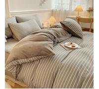 Housse de Couettes Parure de Lit 4 Pièces, 200x 230cm Ensemble de Literie avec 2 Taies d'oreillers et 1 Drap de lit,F