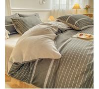Housse de Couettes Parure de Lit 4 Pièces, 200x 230cm Ensemble de Literie avec 2 Taies d'oreillers et 1 Drap de lit,H