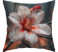 Housse de Coussin 35x35cm Coussin Canape Velours Décoratif Taie d'oreiller Moderne Decoration Canapé Carré Housse Coussins, pour Canapé Lit et Décoration Oreiller Thé De Montagne Fleur Rose YX4RB-690