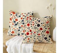 Housse de Coussin 40x40cm Lin,Lot de 2 Housse Coussin Crème,Taie Oreiller Moderne Impermeable,Respirant Confort Coussins Décoratifs Convient à toutes les saisons pour Décor Jardin Salon Canapé W-1051