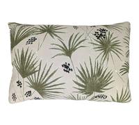 Housse de coussin 40x60 cm lin lavé motif végétal PALAWAN beige Sauge