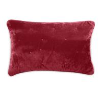Housse de coussin 40x60 GIPSY velours piquage points brodés rose Pourpre