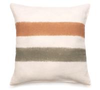 Housse de coussin 45x45 cm Aria lin lavé doublé coton Cognac-Kaki