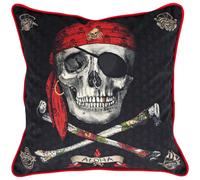 Housse de coussin 45x45 cm Tête de mort Pirate corsair