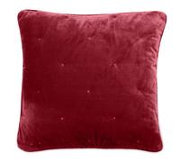 Housse de coussin 45x45 GIPSY velours piquage points brodés rose Pourpre