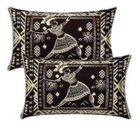 Housse de Coussin 50x60 cm Lot de 2 Housse Coussin Rétro Décoratif Canape Taie D'Oreiller Housses de Coussins Indien Decoration Maison Salon Chambre pour Canapé avec Fermeture Éclair Invisible -SC512