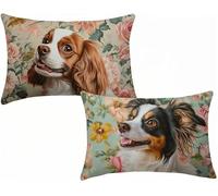 Housse de Coussin 50x70 cm Animal Coussin Exterieur Impermeable Velours Taie Oreiller Chien Motif Canapé Moderne Décoratif Taie d'oreiller pour Decoration Maison Canapé Salon Chambre Chaise E-6321