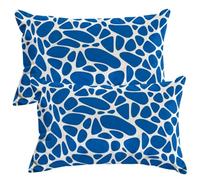 Housse de Coussin Abstrait 40x60 cm en Velours Taie D'Oreiller Lot de 2 Housses de Coussins Bleu Décoratifs Housse Coussin Canape Décoration Taie Oreiller pour Chambre À Coucher Maison Salon -SC513